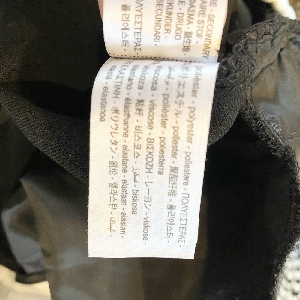 Zara Double Waisted Wide Leg Side Zip Black Drawstring Pants Size Medium - Picture 8 of 12